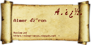 Almer Áron névjegykártya